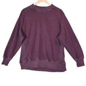 Aerie Oversized Sweatshirt Maroon Pullover Cozy Lounge Y2K Soft Casual XXS Relax